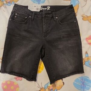 Seven7 Black Denim Women's Bermuda Shorts